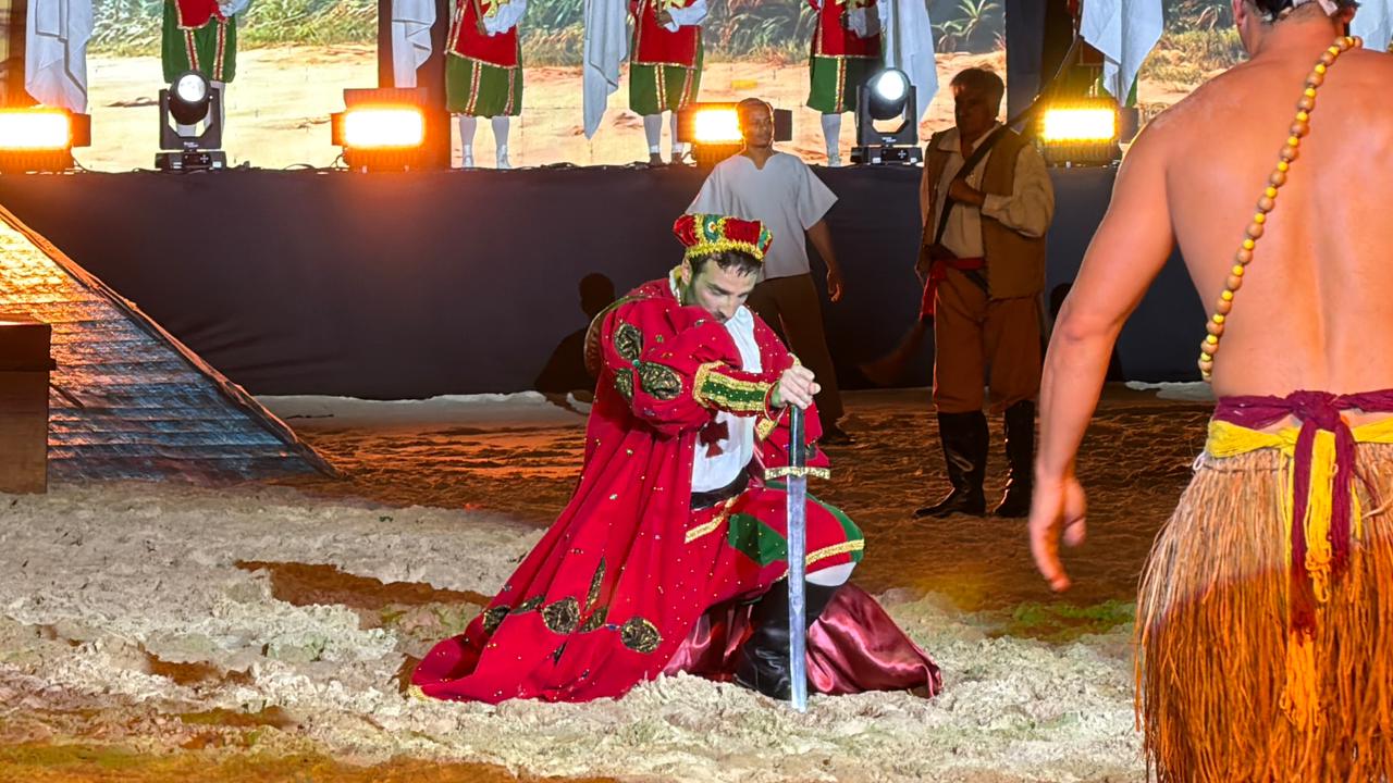 Abertura da Encenação une quatro elementos na fundação da Vila de São Vicente