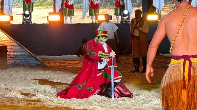 Abertura da Encenação une quatro elementos na fundação da Vila de São Vicente