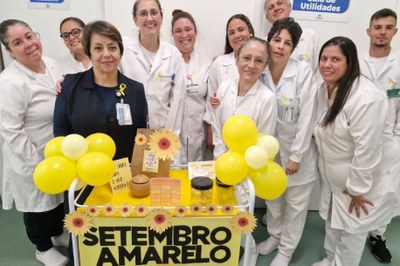 Ação do Setembro Amarelo valoriza profissionais do Hospital do Vicentino
