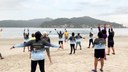 Aulas de Hidromar movimentam orla de São Vicente mesmo no inverno Aulas de Hidromar movimentam orla de São Vicente mesmo no inverno