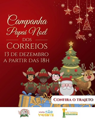 Campanha “Papai Noel dos Correios” celebra 35 anos com carreata de Natal em São Vicente