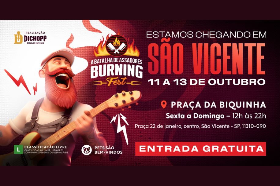 Com entrada gratuita, Burning Fest deixa aroma de churrasco no fim de semana vicentino
