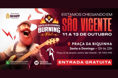 Com entrada gratuita, Burning Fest deixa aroma de churrasco no fim de semana vicentino