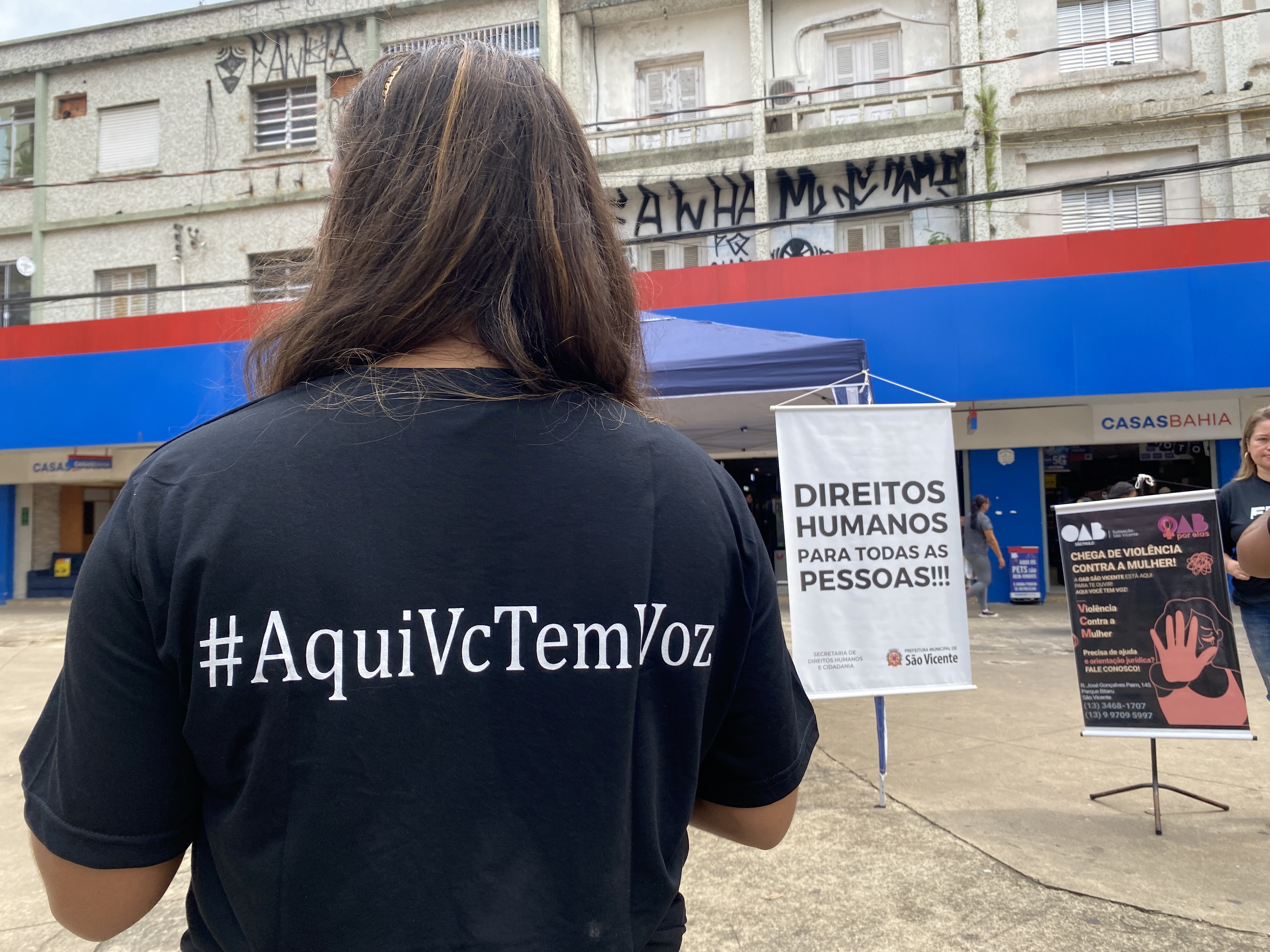 Combate à violência de gênero é tema de ação no Centro de São Vicente