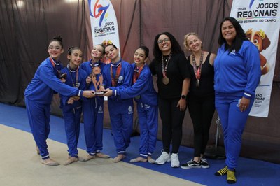 Do clássico ao pódio: Atletas brilham, e São Vicente coleciona medalhas na ginástica rítmica nos Jogos Regionais