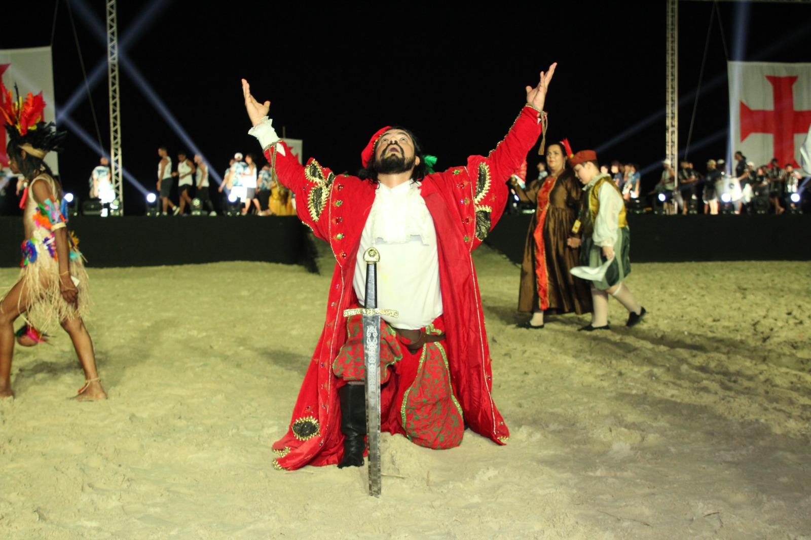 Encenação de São Vicente: Maior espetáculo de areia do mundo revive história e cultura da Primeira do Brasil