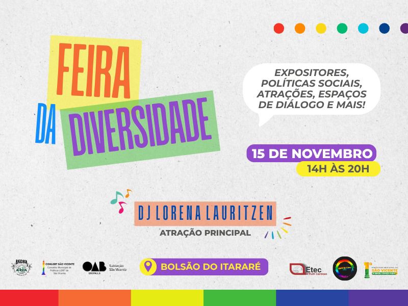 Feira da Diversidade celebra inclusão e cultura em São Vicente