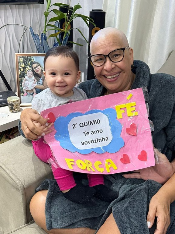 Regilda durante o processo da quimioterapia