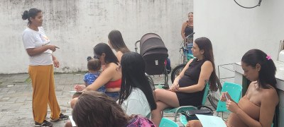 Gestantes de São Vicente participam de palestra sobre direitos e salário-maternidade na ESF Gleba II