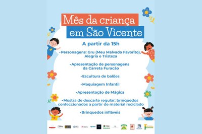 Mês das crianças terá festa de encerramento com Carreta Furacão, personagens de Divertidamente e show especial de mágica