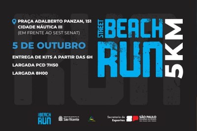 Prova Street Beach Run chega a São Vicente com 500 vagas. Inscrições abrem dia 25 de setembro