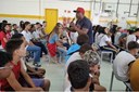 Rapper leva mensagem sobre escolhas de vida para alunos da rede municipal de São Vicente Rapper leva mensagem sobre escolhas de vida para alunos da rede municipal de São Vicente