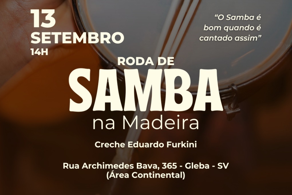 Roda de samba raiz anima São Vicente neste sábado (13)