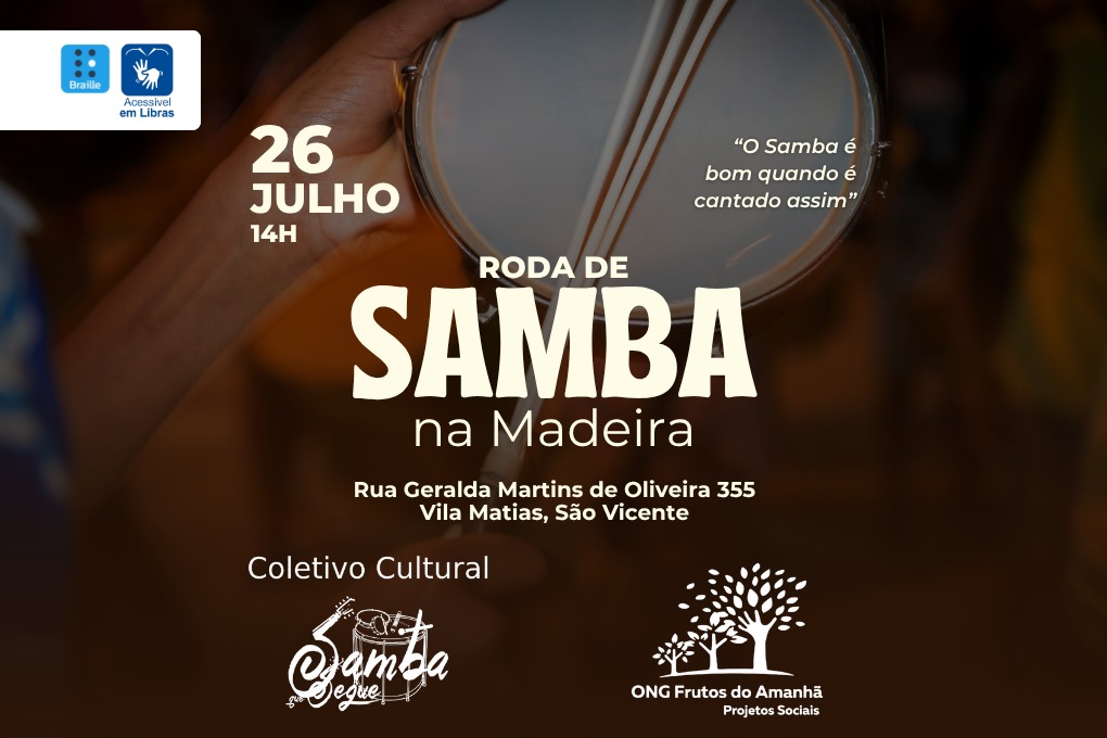 Roda de samba reúne gerações em homenagem ao ritmo popular neste sábado (26)