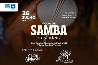 Roda de samba reúne gerações em homenagem ao ritmo popular neste sábado (26)
