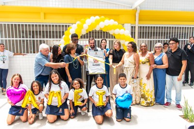 São Vicente inaugura oitava escola em tempo integral na rede municipal