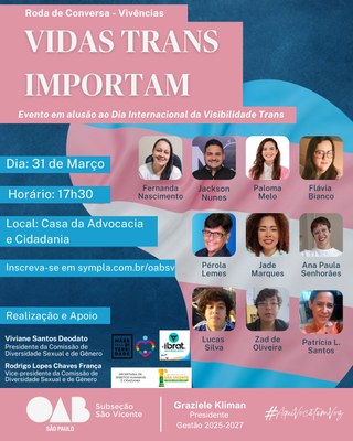 São Vicente recebe roda de conversa “Vidas Trans Importam”, em alusão ao Dia da Visibilidade Trans