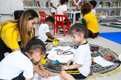 Semana de acolhimento une atividades lúdicas e integração para crianças da UE Antônio Fernando dos Reis