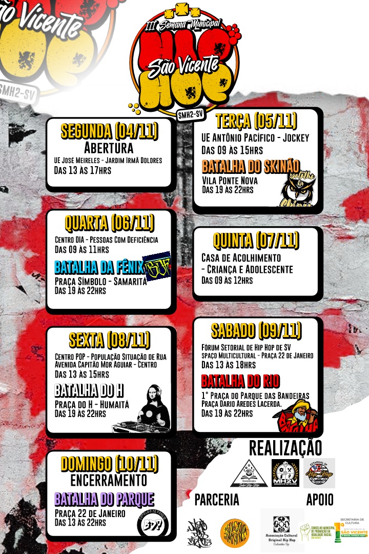 Semana do Hip Hop celebra cultura urbana com atividades espalhadas por toda cidade