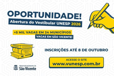 Unesp de São Vicente abre mais de 90 vagas para vestibular