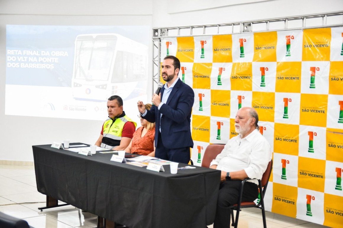 Prefeitura de São Vicente detalha reta final da obra do VLT na Ponte dos Barreiros